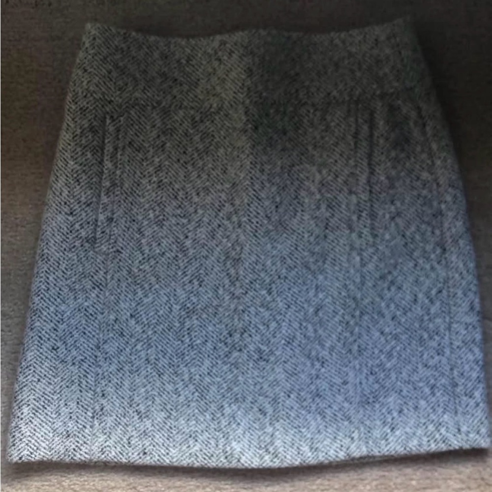 LOFT Herringbone Pencil Skirt - Gray